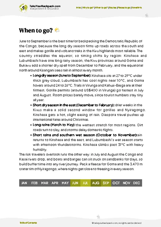 example page 3 from our offline Travel Guide for Democratic Republic of the Congo